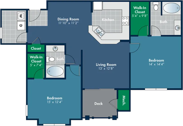 The Solano Floor Plan at Abberly Place Apartment Homes