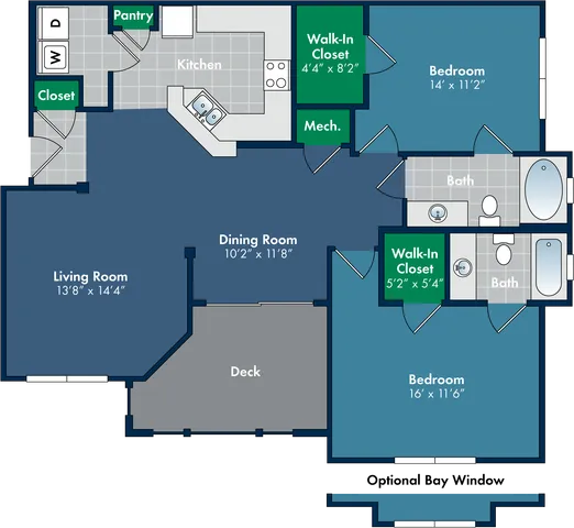 The Sonoma Floor Plan at Abberly Place Apartment Homes