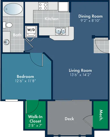 The Monterey Floor Plan at Abberly Place Apartment Homes