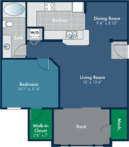 The Oakview Floor Plan at Abberly Place Apartment Homes