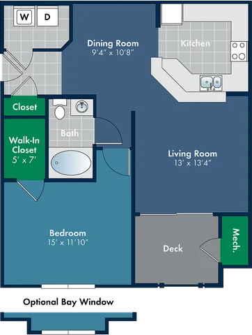 The Provence Floor Plan at Abberly Place Apartment Homes