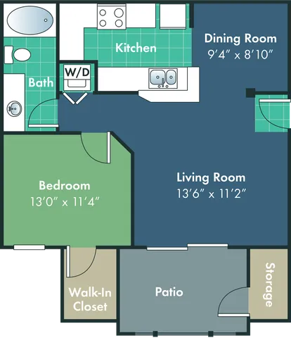 The Blumenthal Floor Plan at Abberly Woods Apartment Homes