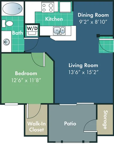The Charleston Floor Plan at Abberly Woods Apartment Homes