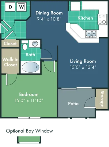 The Hatteras Floor Plan at Abberly Woods Apartment Homes