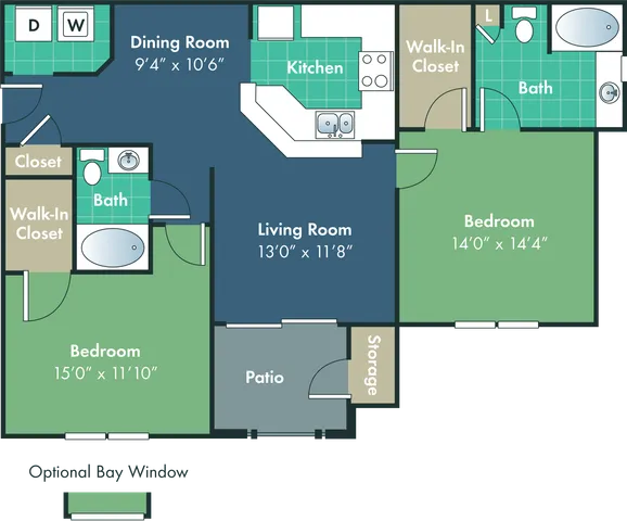The Cornelius Floor Plan at Abberly Woods Apartment Homes
