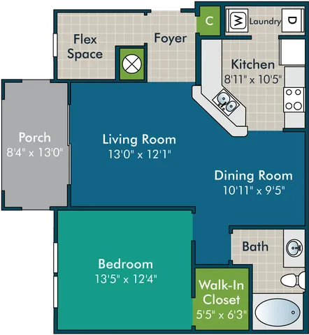 The Avery II Floor Plan at Abberly Green Apartment Homes