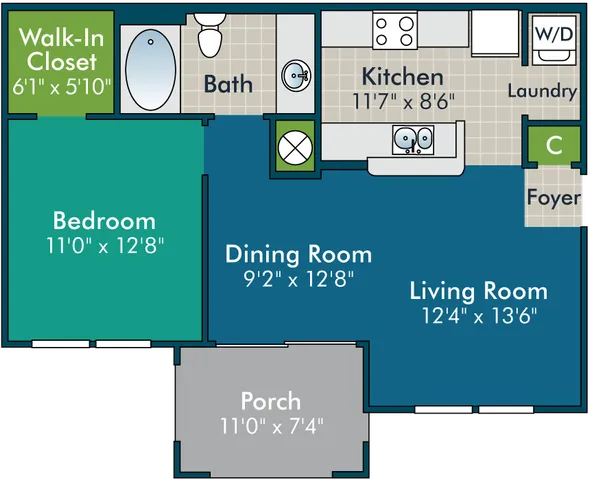 The Dalmore Floor Plan at Abberly Green Apartment Homes
