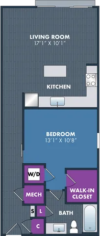 The Hopper Floor Plan at Abberly NoDa Vista Apartment Homes