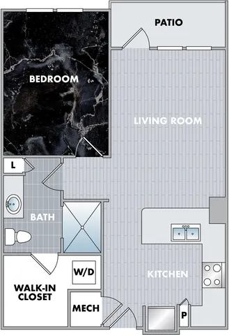 The Coal Floor Plan at Abberly Onyx Apartment Homes
