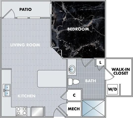 The Graphite Floor Plan at Abberly Onyx Apartment Homes
