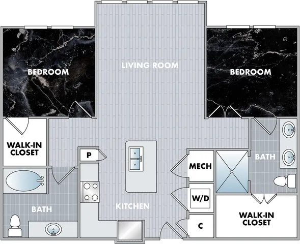 The Moonstone Floor Plan at Abberly Onyx Apartment Homes