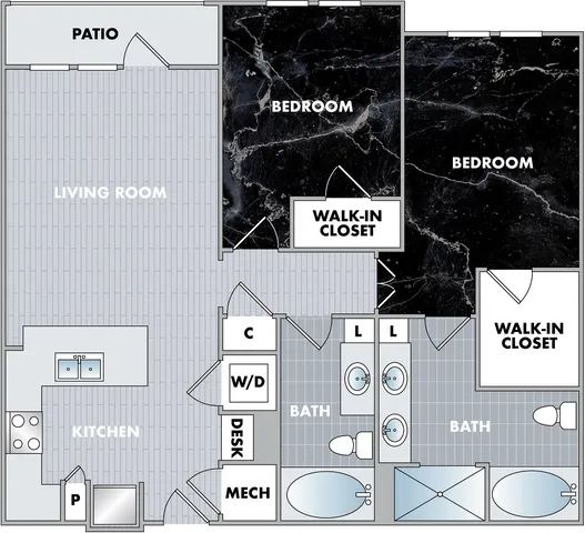 The Opal Floor Plan at Abberly Onyx Apartment Homes