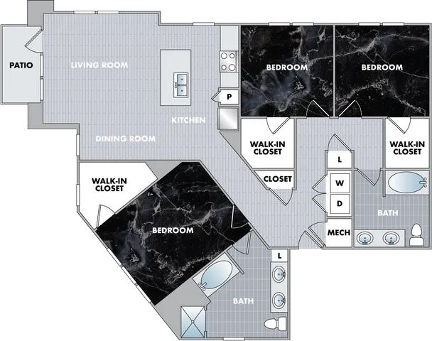 The Scoria Floor Plan at Abberly Onyx Apartment Homes