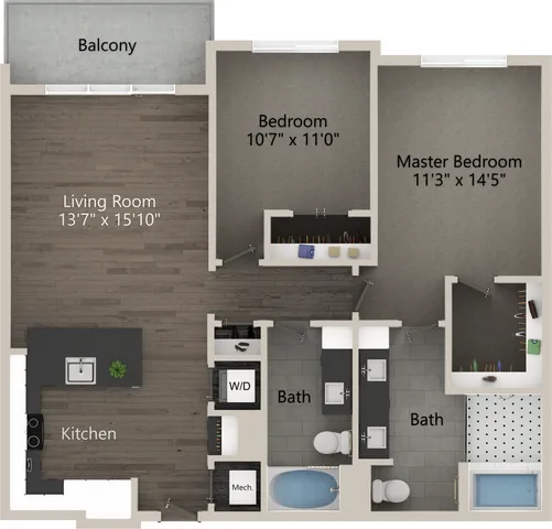 The Serene Floor Plan Abberly Skye Apartment Homes