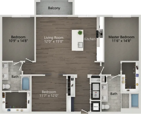 The Zenith Floor Plan Abberly Skye Apartment Homes