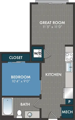 The Allegheny Floor Plan at Abberly Riverwalk Apartment Homes
