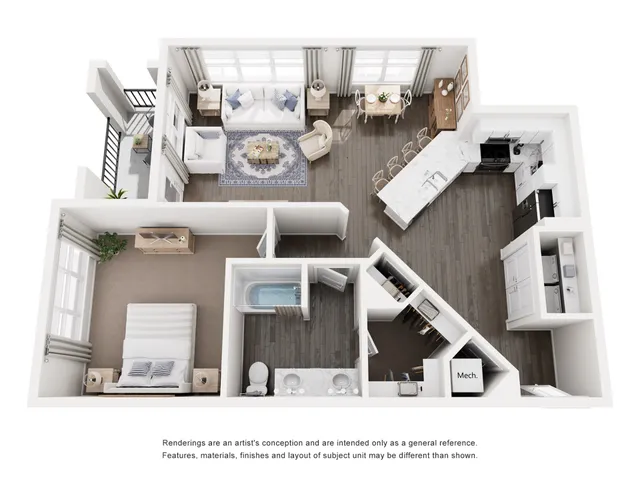 The Honeycutt Floor Plan at Abberly Royal Creek Apartment Homes by HHHunt