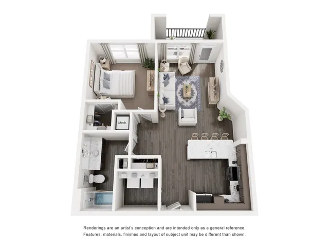 The Richland Floor Plan at Abberly Royal Creek Apartment Homes by HHHunt