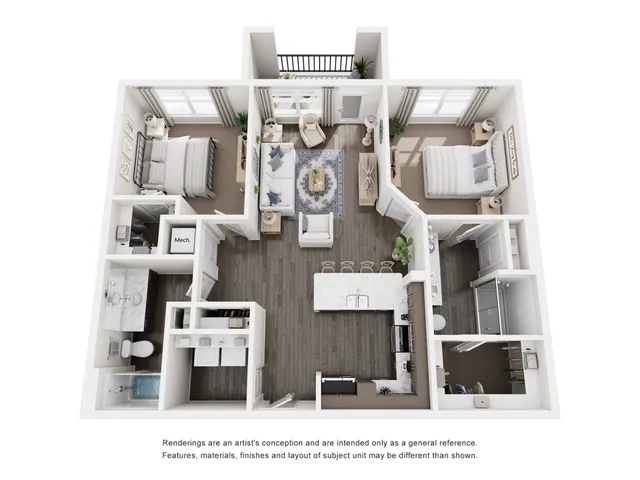 The Swift Floor Plan at Abberly Royal Creek Apartment Homes by HHHunt