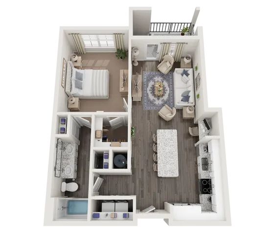 The Banyan Floor Plan at Abberly Alston Apartment Homes by HHHunt