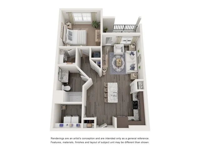 The Aspen Floor Plan at Abberly Alston Apartment Homes by HHHunt