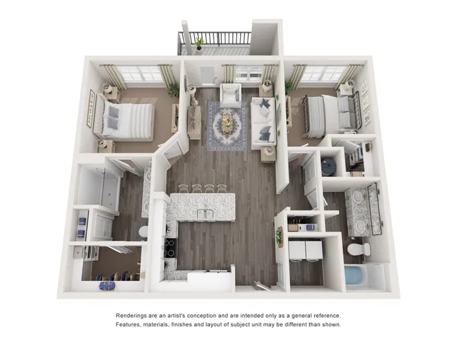 The Hawthorn Floor Plan at Abberly Alston Apartment Homes by HHHunt