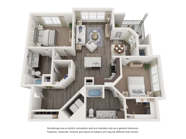 The Magnolia Floor Plan at Abberly Alston Apartment Homes by HHHunt