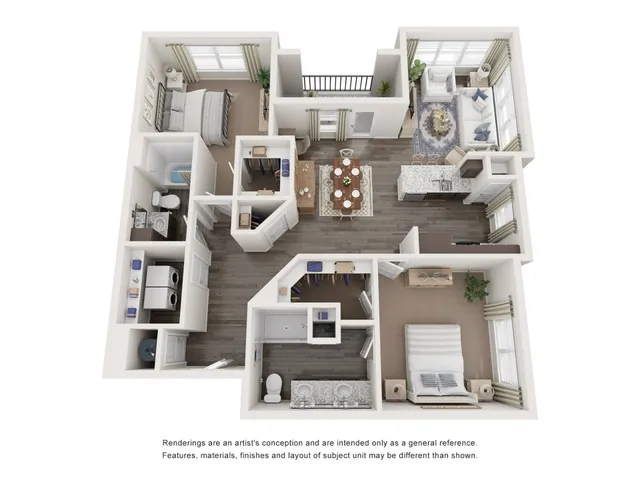 The Redwood Floor Plan at Abberly Alston Apartment Homes by HHHunt