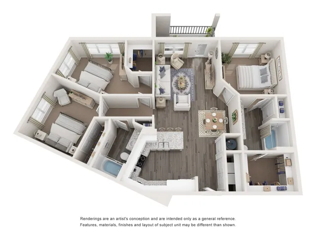 The Spruce Floor Plan at Abberly Alston Apartment Homes by HHHunt
