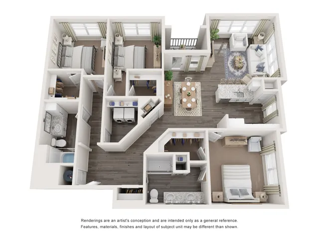 The Sassafras Floor Plan at Abberly Alston Apartment Homes by HHHunt