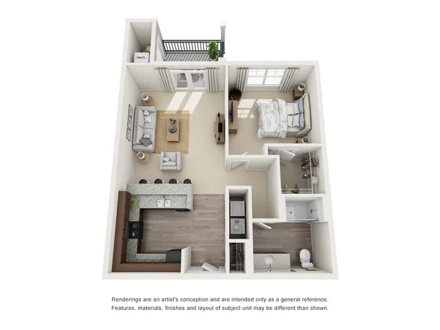 The Birmingham Floor Plan at Abberly at Southpoint Apartment Homes by HHHunt