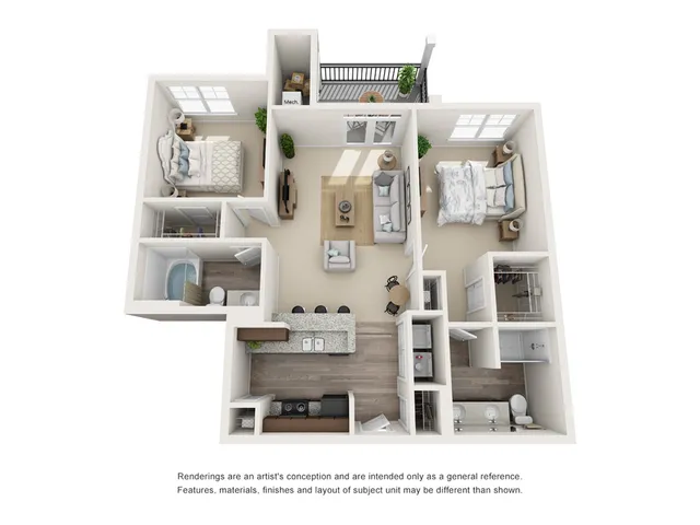The Charlotte Floor Plan at Abberly at Southpoint Apartment Homes by HHHunt