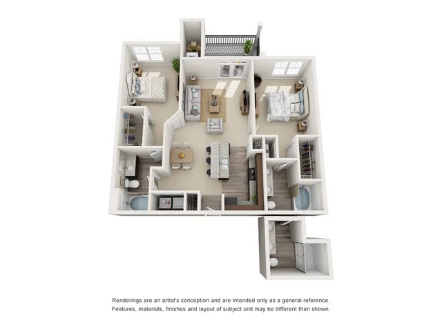 The New Orleans Floor Plan at Abberly at Southpoint Apartment Homes by HHHunt
