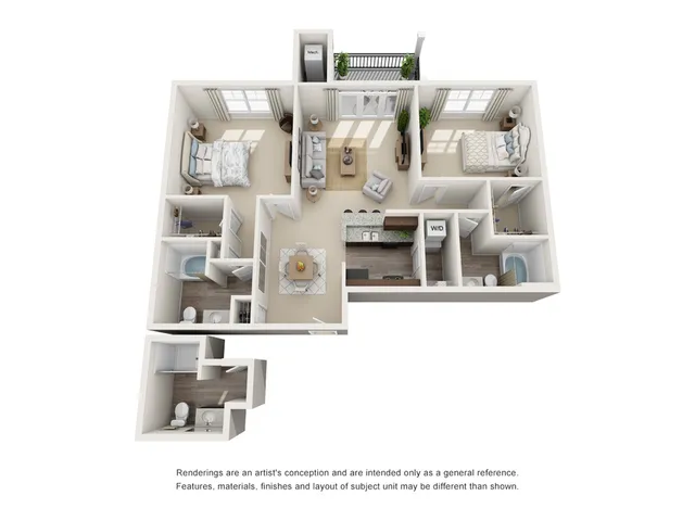 The Norfolk Floor Plan at Abberly at Southpoint Apartment Homes by HHHunt
