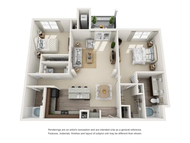 The Richmond Floor Plan at Abberly at Southpoint Apartment Homes by HHHunt