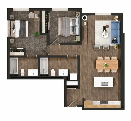 2x2C Floorplan Top