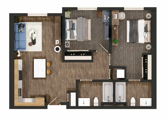2x2B Floorplan