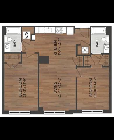 TheBloomatBraddock - Two-Bedroom Floorplan
