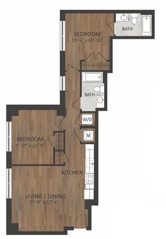 TheBloomatBraddock - Two-Bedroom Floorplan