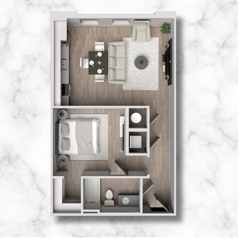 Studio Apartment - 640sqft