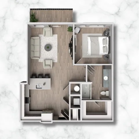 1C - 819 sqft
