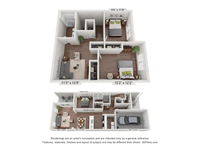 3 bed 2.5 bath townhome