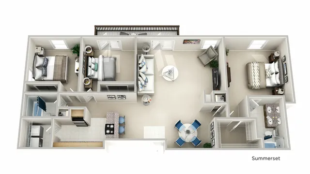 3x2 Floor Plan | Q at Maitland