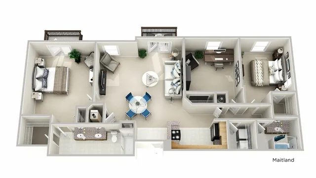 3x2 Floor Plan | Q at Maitland