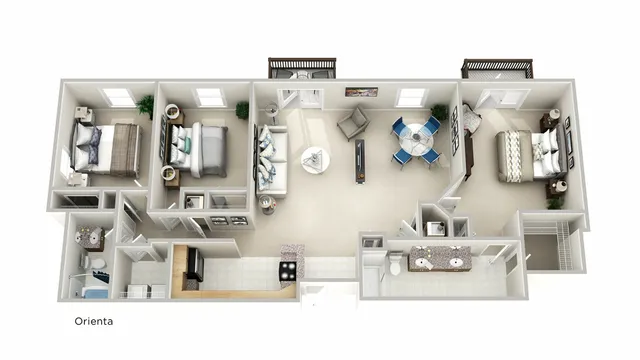 3x2 Floor Plan | Q at Maitland