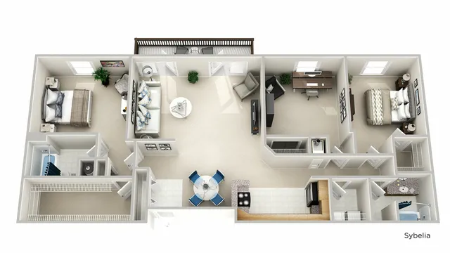 3x2 Floor Plan | Q at Maitland
