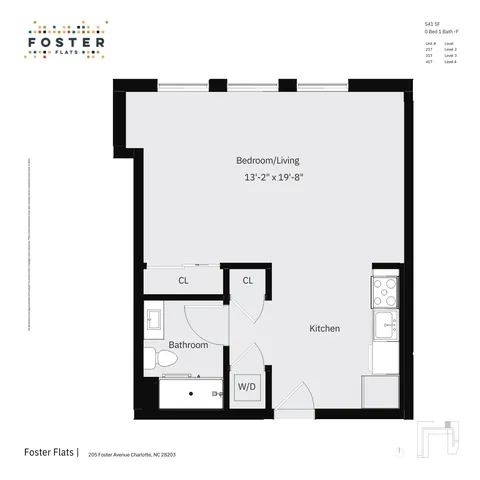 0 BED 1 BATH - F | 541 SF