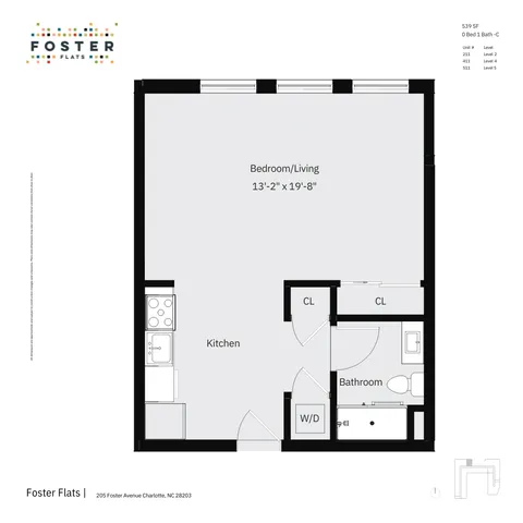 0 Bed 1 Bath -C _ 539 SF