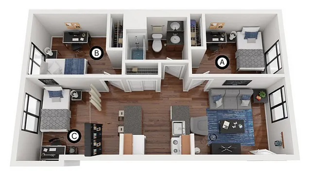 Floorplan - Private Bedroom Suites