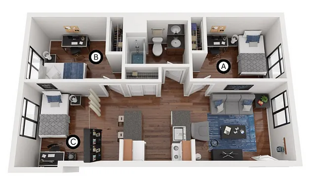 Floorplan - Semi-Private Bedroom Suites